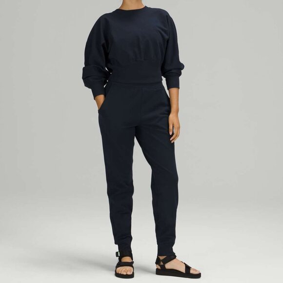 EUC Lululemon LA Warm Down High Rise Jogger, Sz 6, True Navy - Picture 2 of 9